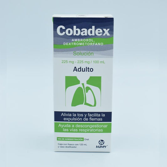 AMBROXOL/ DEXTROMETORFANO  ADULTO 225MG/225MG FRASCO CON  120ML.SOLUCION (COBADEX)