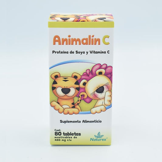 VITAMINA C INFANTIL  FRASCO CON 80 TABLETAS MASTICABLES (ANIMALIN C)