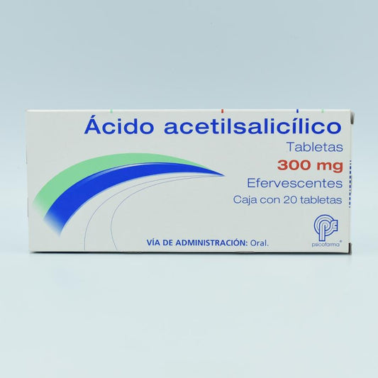 ACIDO ACETIL SALICILICO 300MG CAJA CON 20 TABLETAS  EFERVECENTES G.I (AMSA)