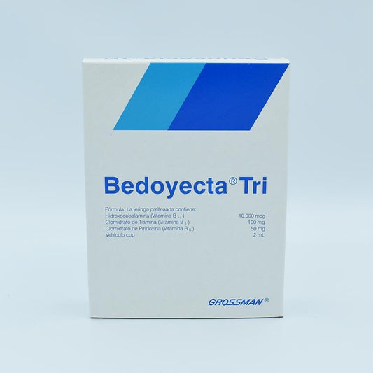 BEDOYECTA TRI 10,000MCG,100MG,50MG/2ML CAJA CON 5 JERINGAS (HIDROXOCOBALAMINA, TIAMINA, PIRIDOXINA)