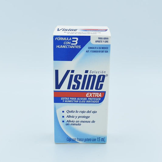 VISINE EXTRA FRASCO CON 15ML GOTAS OFTALMICAS(TETRAHIDROZOLINA,ACIDO BORICO,BORATO SODIO,CLORURO SODIO,AGUA,BENZALCONIUM)