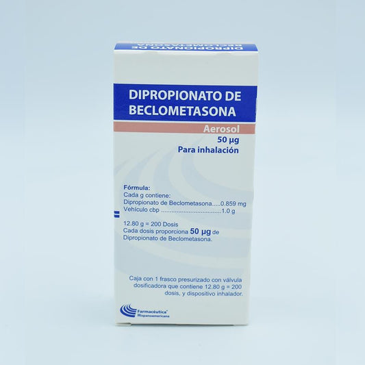 BECLOMETASONA .859MG FRASCO CON 12.80GR.200 DOSIS AEROSOL PARA INHALACION G.I (FARMACEUTICA HISPANOAMERICANA)