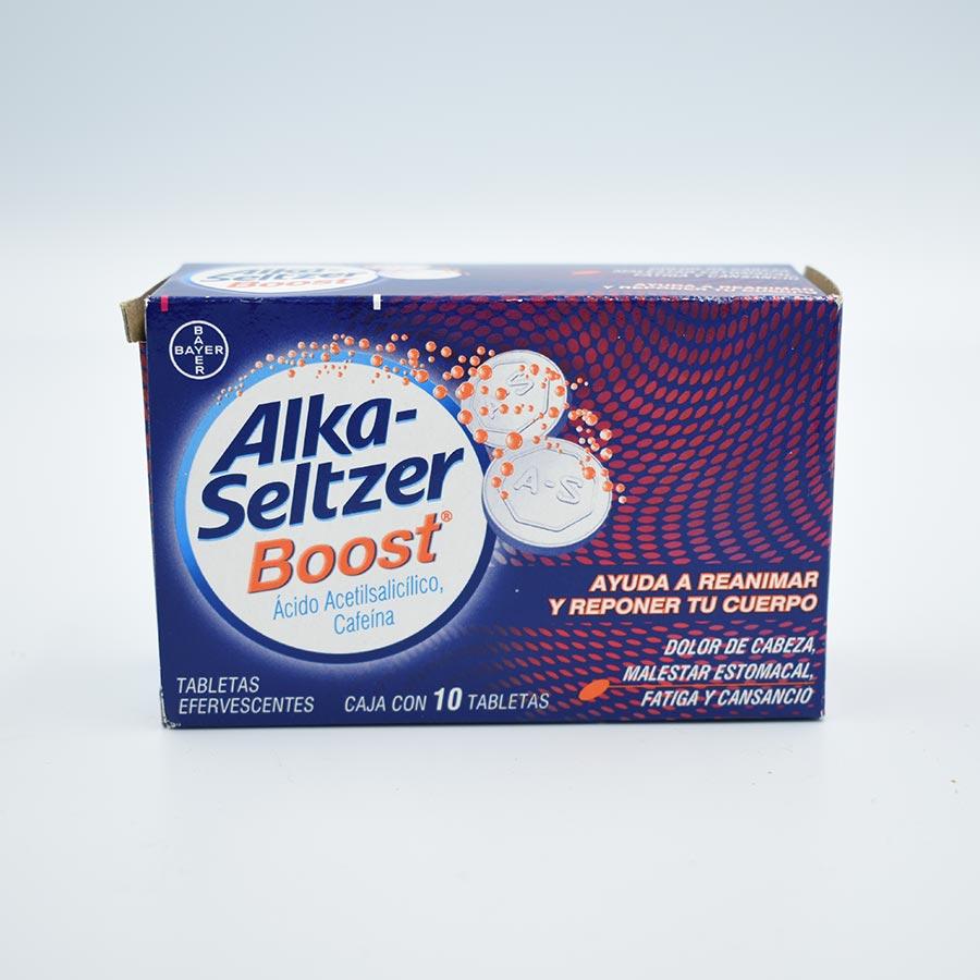 ALKA-SELTZER BOOST CAJA CON 10 TABLETAS EFERVECENTES(ACIDOACETILSALICILICO/CAFEINA)