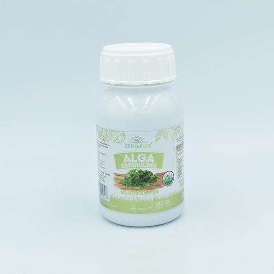 ALGA ESPIRULINA 500MG FRASCO CON 180 CAPSULAS (ALGA ESPIRULINA, VITAMINAS A,E, B1, B2,B6,B12, CALCIO, MAGNESIO, COBRE, HIERRO Y ZINC)